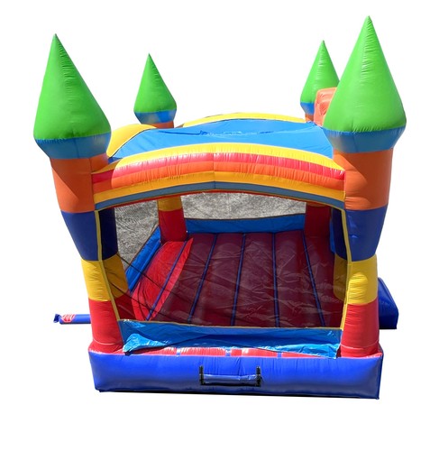 Pogo Crossover Castello Gonfiabile Rimbalzo Casa Arcobaleno Bouncer Maglione Bambini - Foto 9 di 10