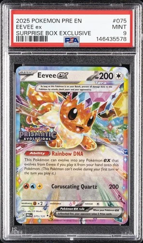 2025 POKEMON PRE EN-PRISMATIC EVOLUTIONS SURPRISE BOX EXCLUSIVE EEVEE EX PSA 9