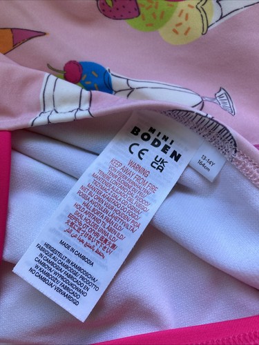 2) Mini Boden Swimsuits One-piece Ice Cream Cross Back & 2 Pc Polka Dot 13-14y - Picture 7 of 10