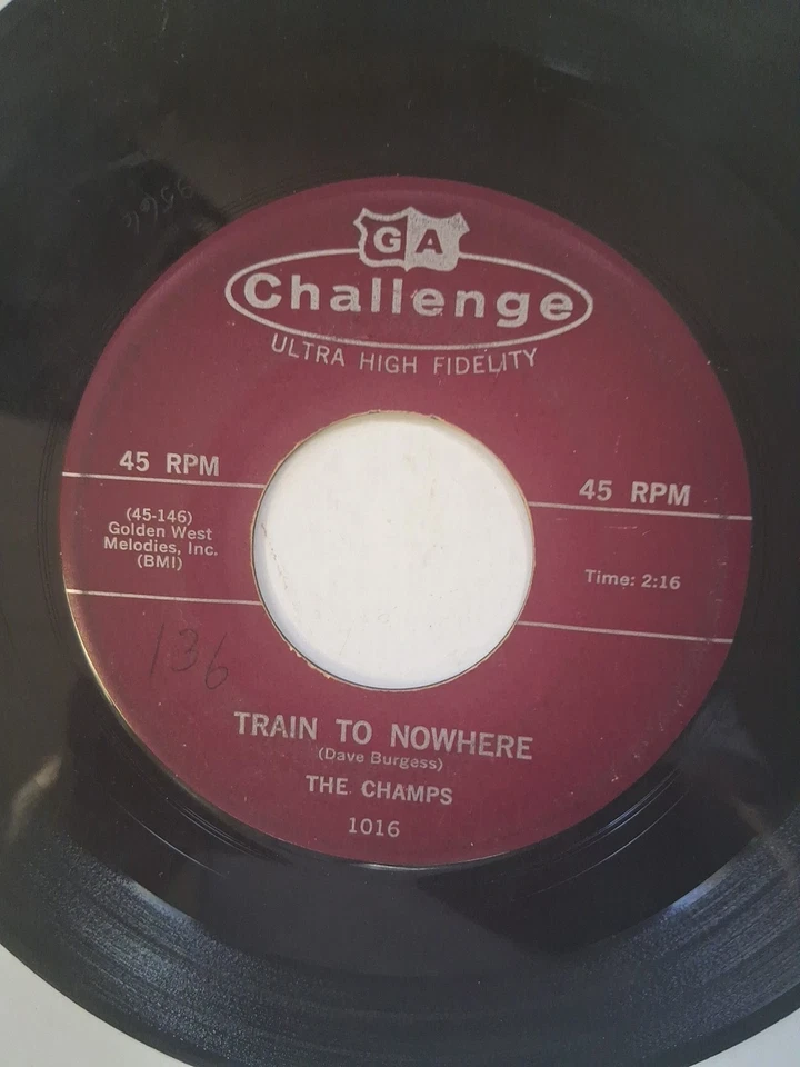 45 RPM 1960's Instrumental The Champs Tequila/Train to Nowhere Challenge  VG - Image 4 of 4