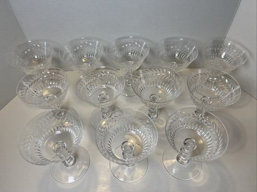 (12) Tiffin Franciscan Woodstock Crystal Champagne Sherbet Glasses - Picture 2 of 9