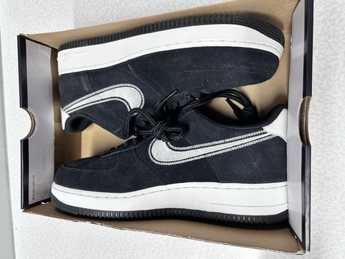 Nike Air Force 1 Low '07 LV8 schwarz Segel bestickt Swoosh HJ4465-001 HERREN Größe 11 - Bild 7 von 8