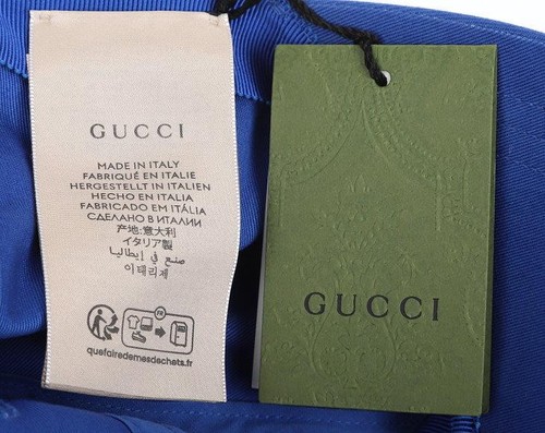 NEU GUCCI BASEBALL KAPPE MÜTZE ROYALBLAU CANVAS BAUMWOLLE SIGNATUR BUCHSTABEN MEDIUM - Bild 6 von 8