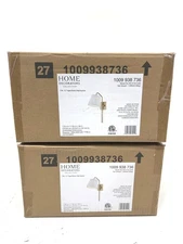 LOT OF 2 Home Decorators Collection Pelton 7.5 in. 1Light Aged Brass Wall Sconce