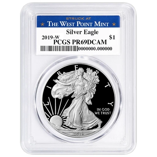 2019-W Proof $1 American Silver Eagle PCGS PR69DCAM West Point Label