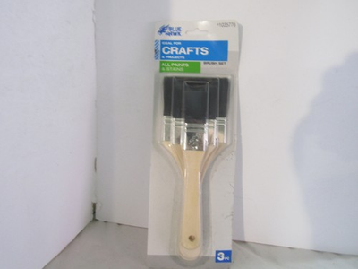 #ad BLUE Hawk 3 Piece Brush Set For Projects amp; Crafts All Paints amp; Stains $12.99