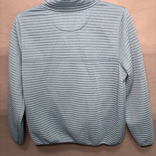 LL Bean Airlight Knit Snap Pullover Damen Petite Medium Blue Ribbed - Bild 6 von 7