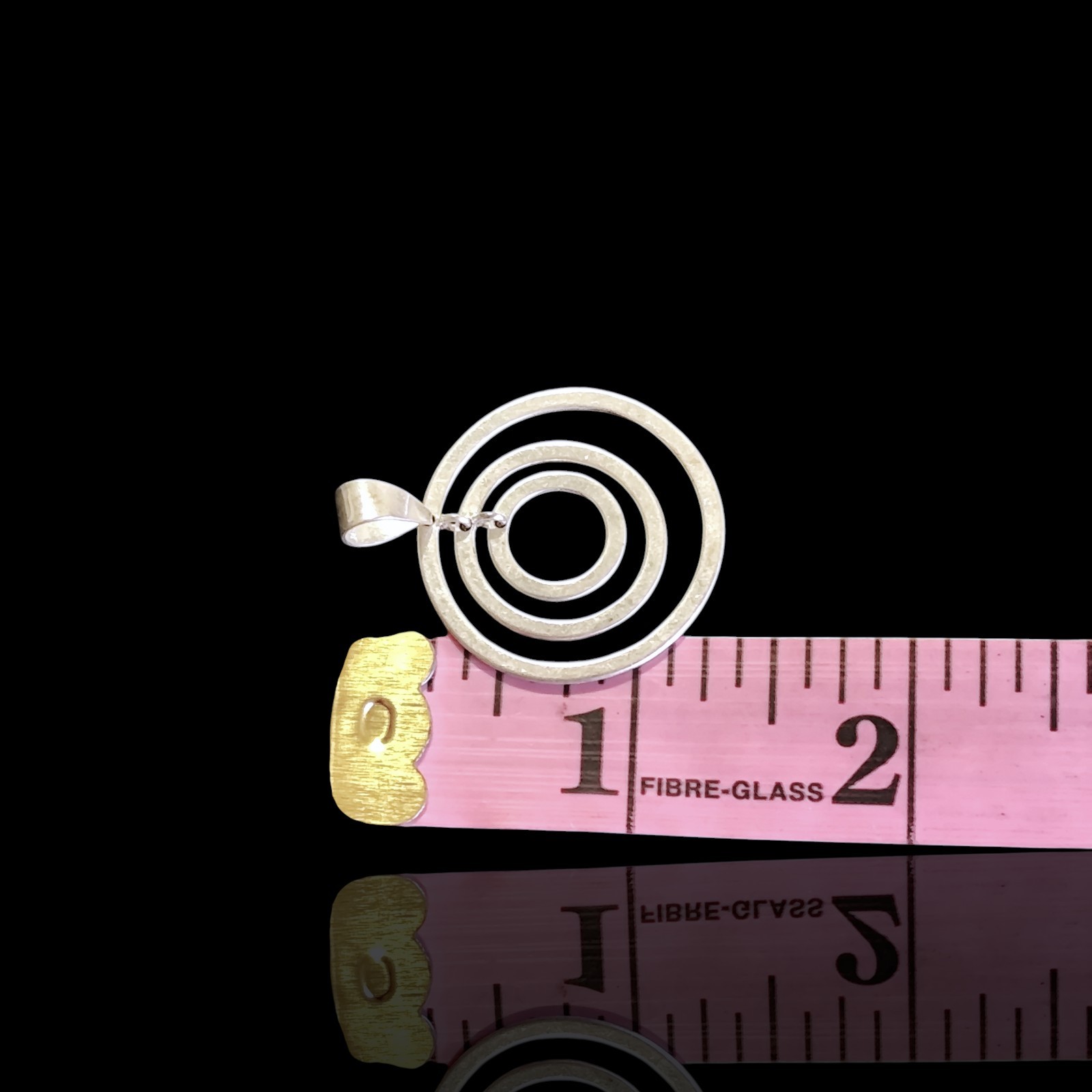 Sterling Silver Multi Circle Hoop Loop 925 Pendant - image 4