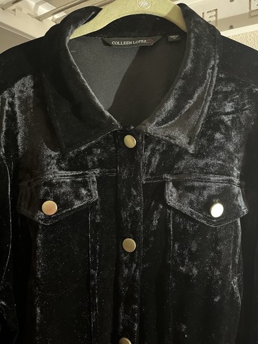 Colleen Lopez Jacket Plus Size 3X Black Jacket Belle Cuff Button Front Jacket - Picture 6 of 12