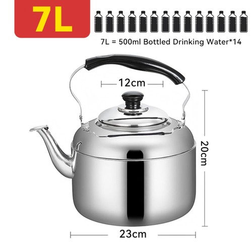Large Diameter Spout Whistling Teapot Stainless Steel Tea Kettle Water Boiling - Picture 13 of 13