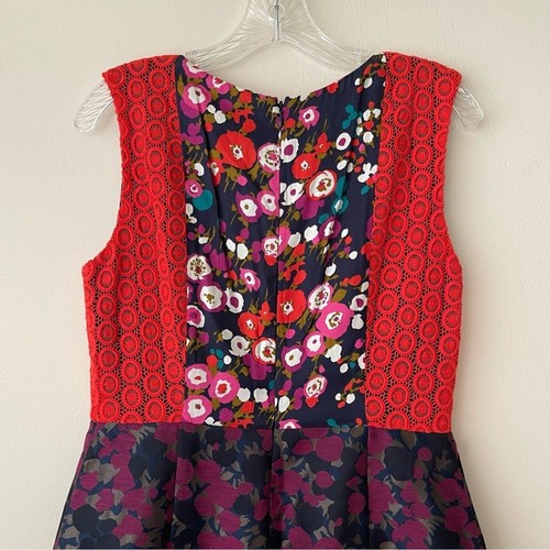 BODEN Woman Dress Red and Black Sheath Mini Dress Sleeveless Crew Neck Size 8 - Picture 4 of 12