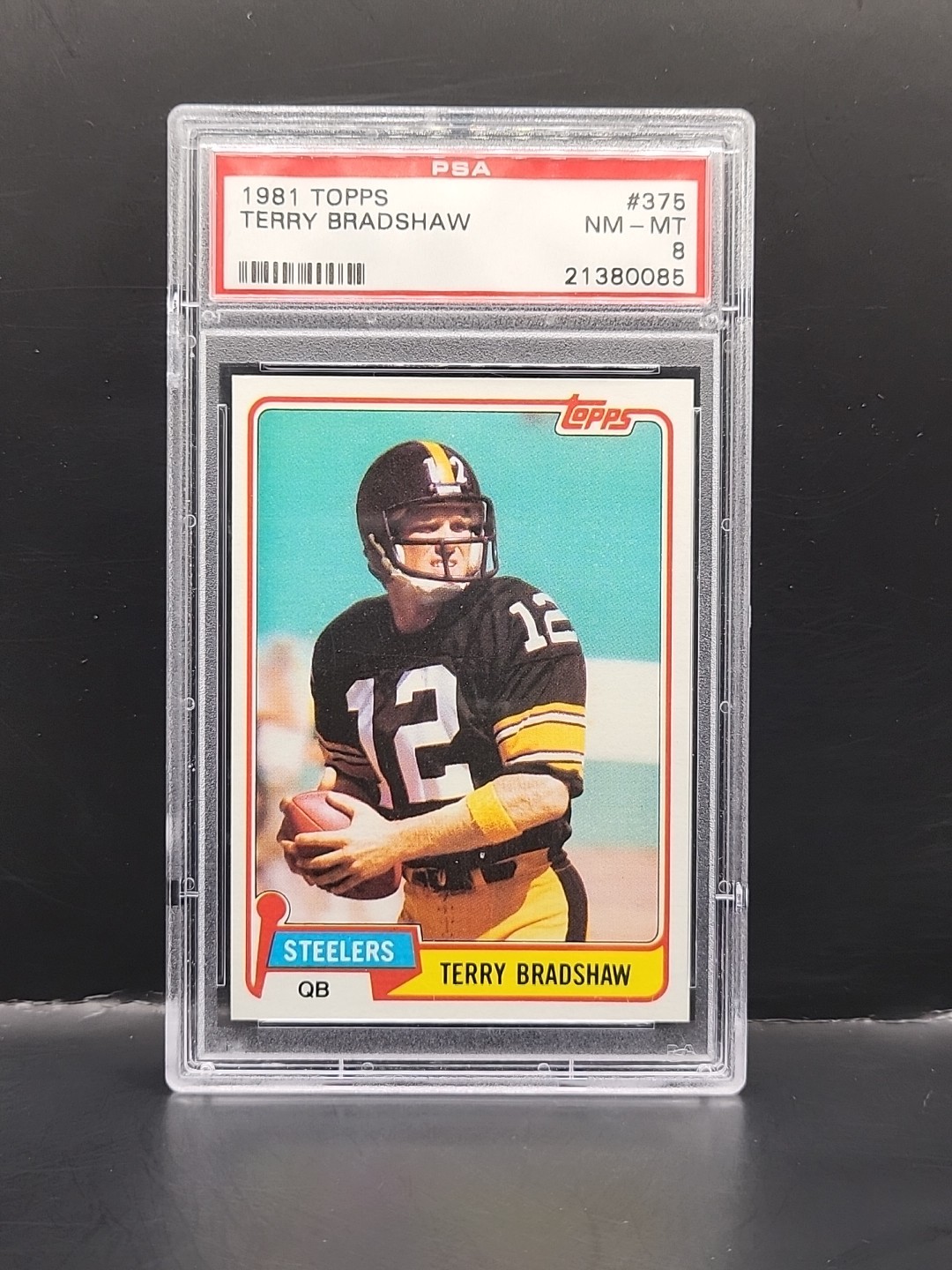1981 TOPPS #375 TERRY BRADSHAW PSA 8