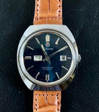 Ribaron Automatic Watch 25 Jewels Blue Gradient Dial Day Date Leather