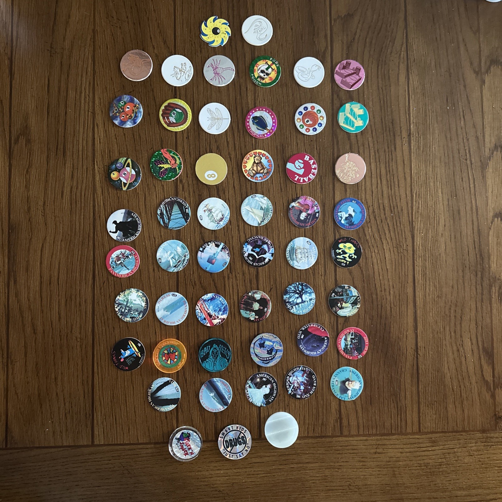 Assorted Vintage Pogs / Milk Caps / Slammer Lot with tube case