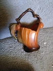 RARE Vintage Roseville Art Pottery ca.1953 Pine Cone HANDLED BASKET Most Popular