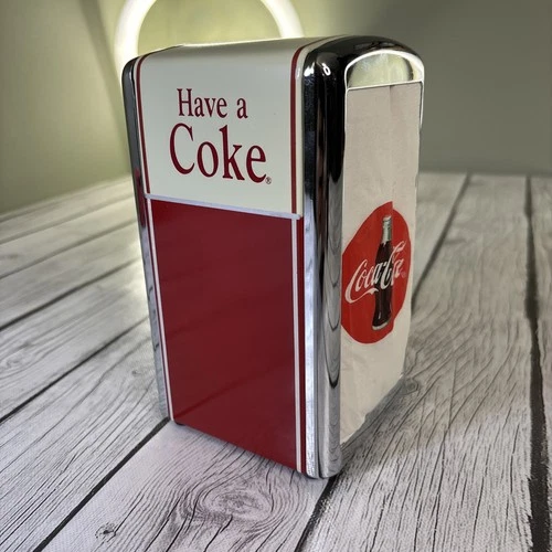 Coca Cola 'Have A Coke' Napkin Holder Dispenser Retro Style Vintage 1992 Metal.