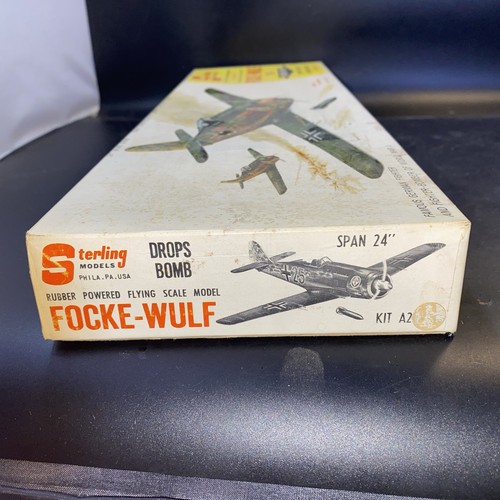 RARE Vintage Sterling Focke-Wulf FW-190 24" R/C or Control Line Balsa Kit NIOB - Picture 5 of 7