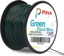 Floral Wire, 110 Yards 22 Gauge Green Florist Wires, Flexible