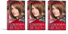 Revlon Colorsilk Beautiful Permanent Hair Color 54 Light Golden Brown x 3