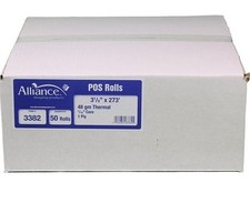 Alliance Thermal Paper Receipt Rolls 3-1/8" x 273' BPA Free POS Roll - 50 Rolls