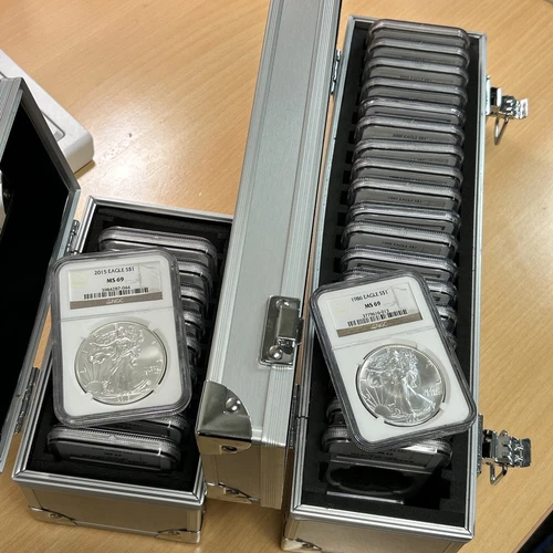 1986-2015 $1 American Silver Eagle 30 Coin Set NGC MS69 Brown Labels