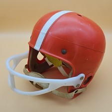 Casco de fútbol americano Wilson vintage juguete para niños naranja blanco rayas años 60 barbijo