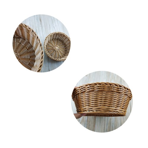 Cesta de almacenamiento de ratán cestas de cocina frutas para verduras tejidas - Imagen 5 de 11