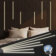LED Recessed Lighting for Slat Wall Panels - 6PCS Self-Adhesive Dimmable LED ...