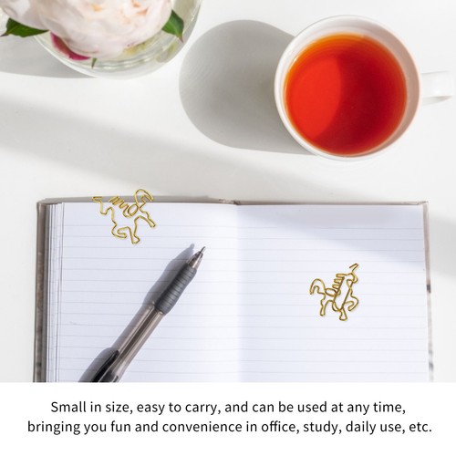 Lot De 10 Trombones De Bureau Innovants En Forme D'animal Doré Pour Signet. - Afbeelding 7 van 12