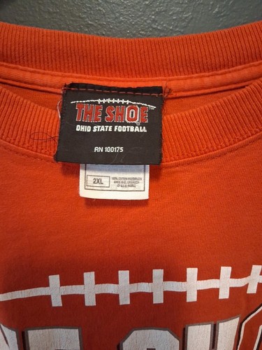 Vintage Ohio State Football The Shoe T Shirt Red 2XL Heavyweight - Picture 3 of 4