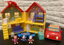 Peppa Pig House Playset COMPLETE SET 15 pcs Suzy George figures Talking Red Car