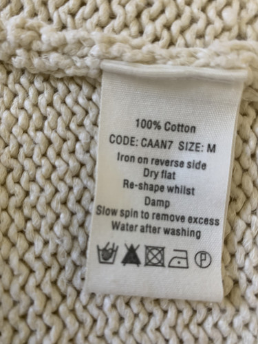 Toast Beige Cardigan 100% Cotton UK Medium - Picture 5 of 8