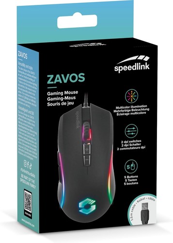 Speedlink ZAVOS Gaming Mouse – multicoloured lighting, 5 buttons and 2 dpi switc - 第 9/10 張圖片