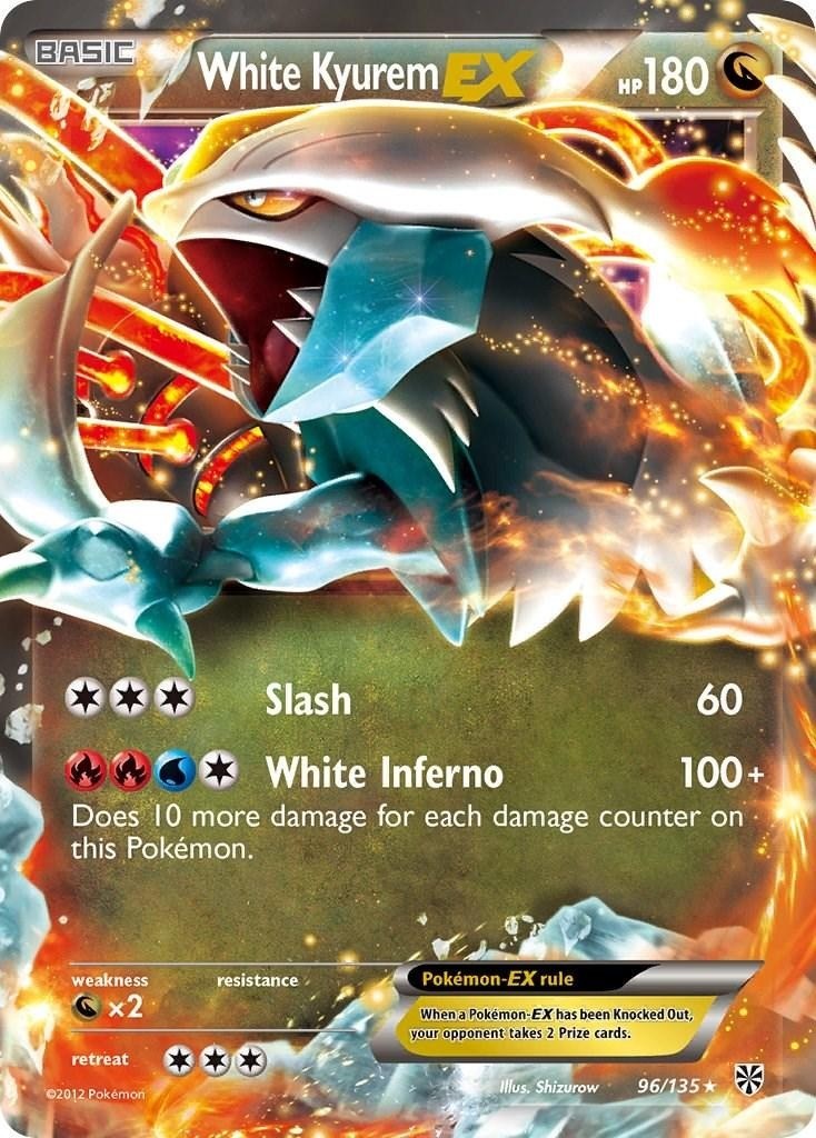 White Kyurem EX - 96/135 - Pokemon Plasma Storm Black & White Ultra Rare Card NM