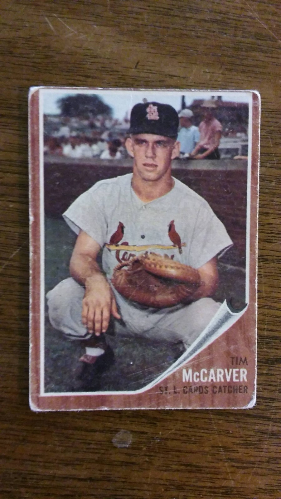 1962 TOPPS #167 TIM MCCARVER ROOKIE LOW GRADE POOR ST LOUIS CARDINALS