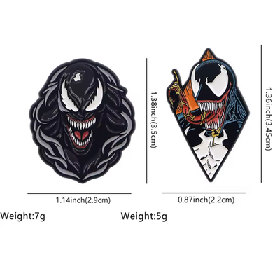 Venom Enamel Pin Set Of 2 Marvel Eddie Brock Villain Antihero Hat