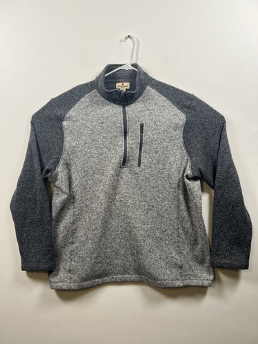 Woolrich 2XL Maglione Uomo 1/4 Zip Grigio Erica Pile Tasca Frontale Gorpcore - Foto 1 di 9
