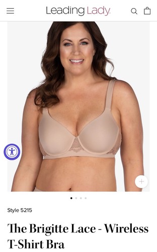 The Brigitte Lace - Wireless T-Shirt Bra Nude 36B