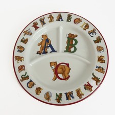 VTG 1994 Tiffany  Co Alphabet Bears Plate 8.5  Porcelain Divided Plate, Japan