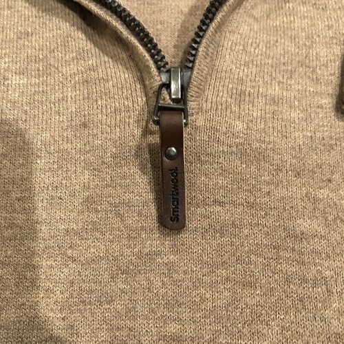 Smartwool Sparwood Sweater Men’s M Wool Blend 1/2 Zip Knit Light Brown - Picture 6 of 11
