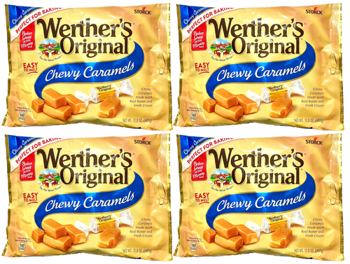 Werther's Original Chewy Caramel Candy Perfect For Baking 10.8 oz-Pack of 4 Bags - Picture 1 of 2