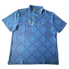 NWT William Murray Polo Shirt  Mens XXL Blue Reel Film Movie Golf Movie LOUD