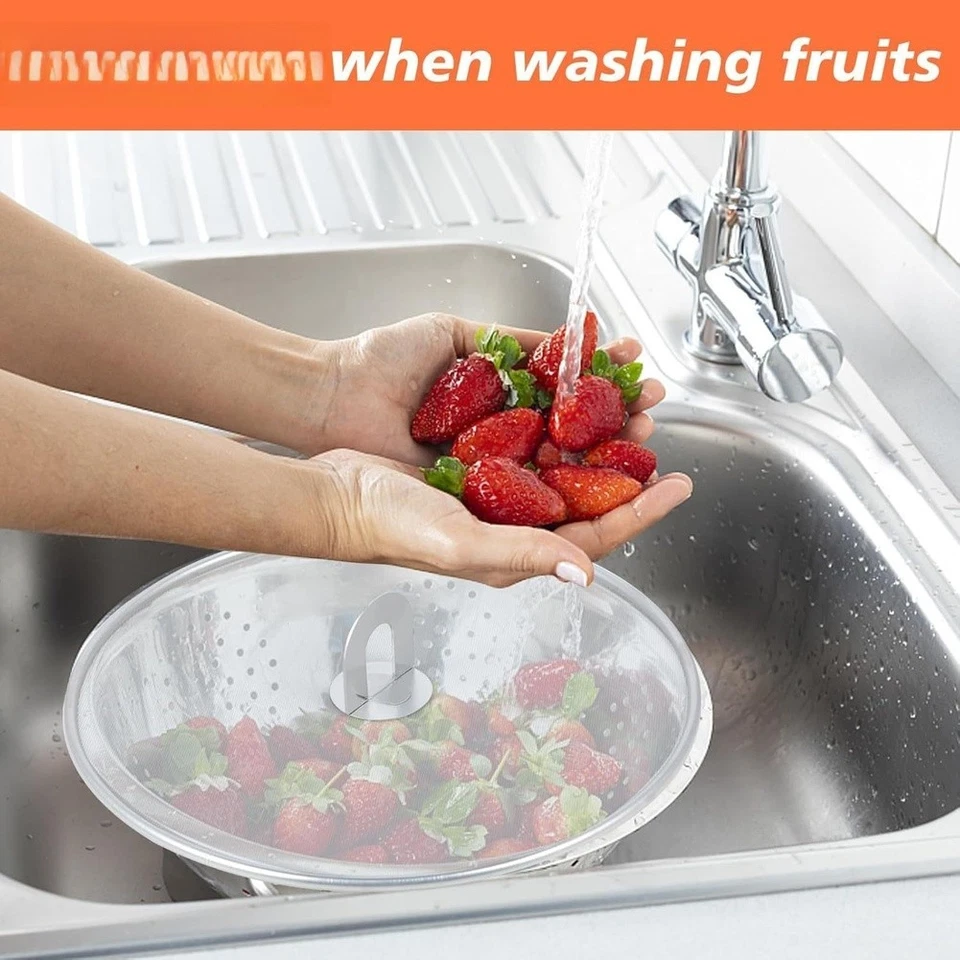 3pcs Stainless Steel Splash Guard Screens for Frying Pans and Pizza Cooking - Image 2 of 4