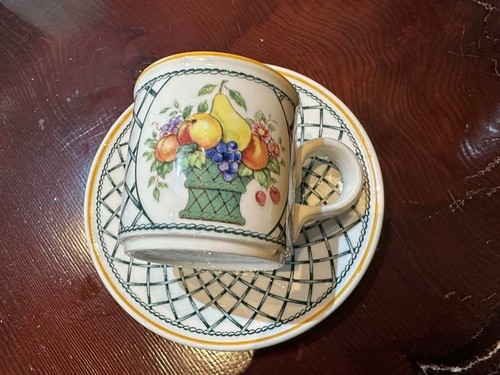 Villeroy & Boch BASKET 2 3/4" Tall Cup & Saucer Set - Picture 2 of 7