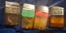 Old VU Scripto Vintage Collectable Lighter Lot Of 4.