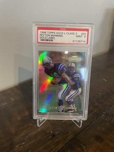1998 Topps Gold Label - Peyton Manning #20 Class 1 (RC) PSA 9 - Picture 1 of 2