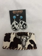 Boot Barn Earrings And Leather Bracelet