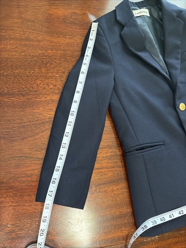 Lands End Boys Blazer Navy Blue Size 8 Gold Button Classic School Uniform Dressy - Picture 10 of 10