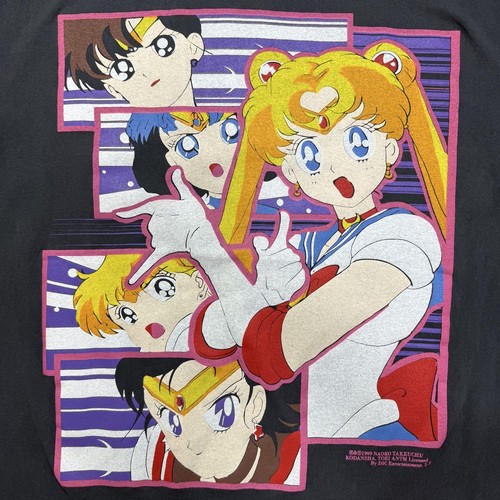 Sailor Moon Vintage reprint T-Shirt Black Size XL single stitch Japan - Picture 2 of 7