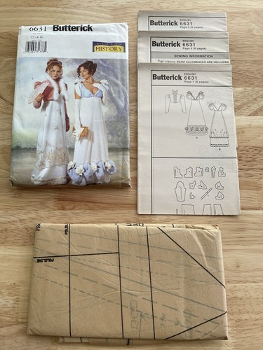 Butterick Pattern 6630 Size 12-14-16 Historical Josephine Regency Costume - Picture 6 of 6
